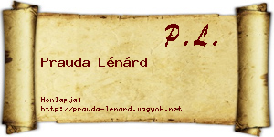 Prauda Lénárd névjegykártya